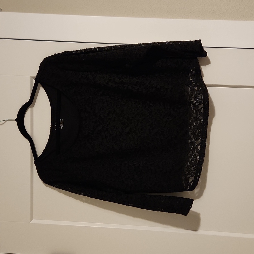 Lane bryant crop lace top